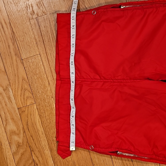 VINTAGE OBERMEYER SIDE ZIPPER SNOWPANTS RED NYLON - Picture 9 of 10